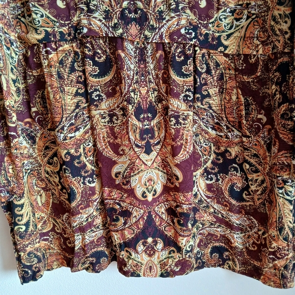 J Jill Paisley Tunic Blouse Top Lightweight Long Sleeve Travel Office - Picture 3 of 14